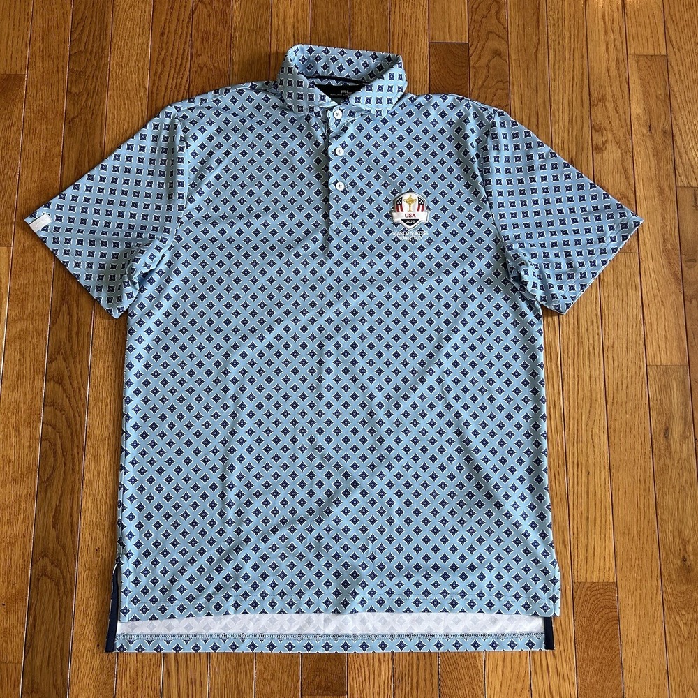 RLX Ralph Lauren USA 2023 Marco Simone Rome Italy Golf Polo Mens Medium AOP
